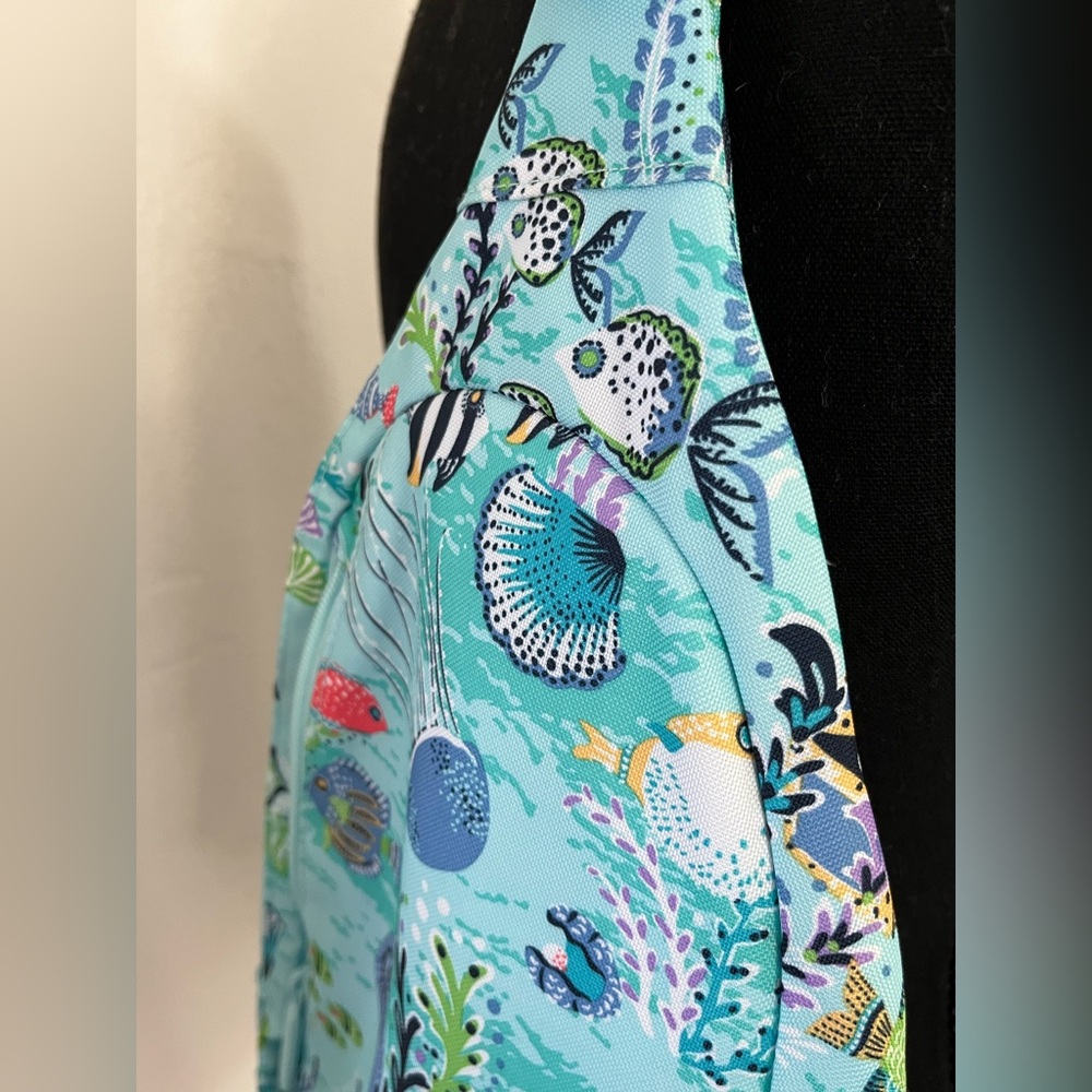 VERA BRADLEY ESSENTIAL SLING BACKPACK BAG ANTILLES TREASURE FISH Sea Ocean Aqua - Picture 5 of 16
